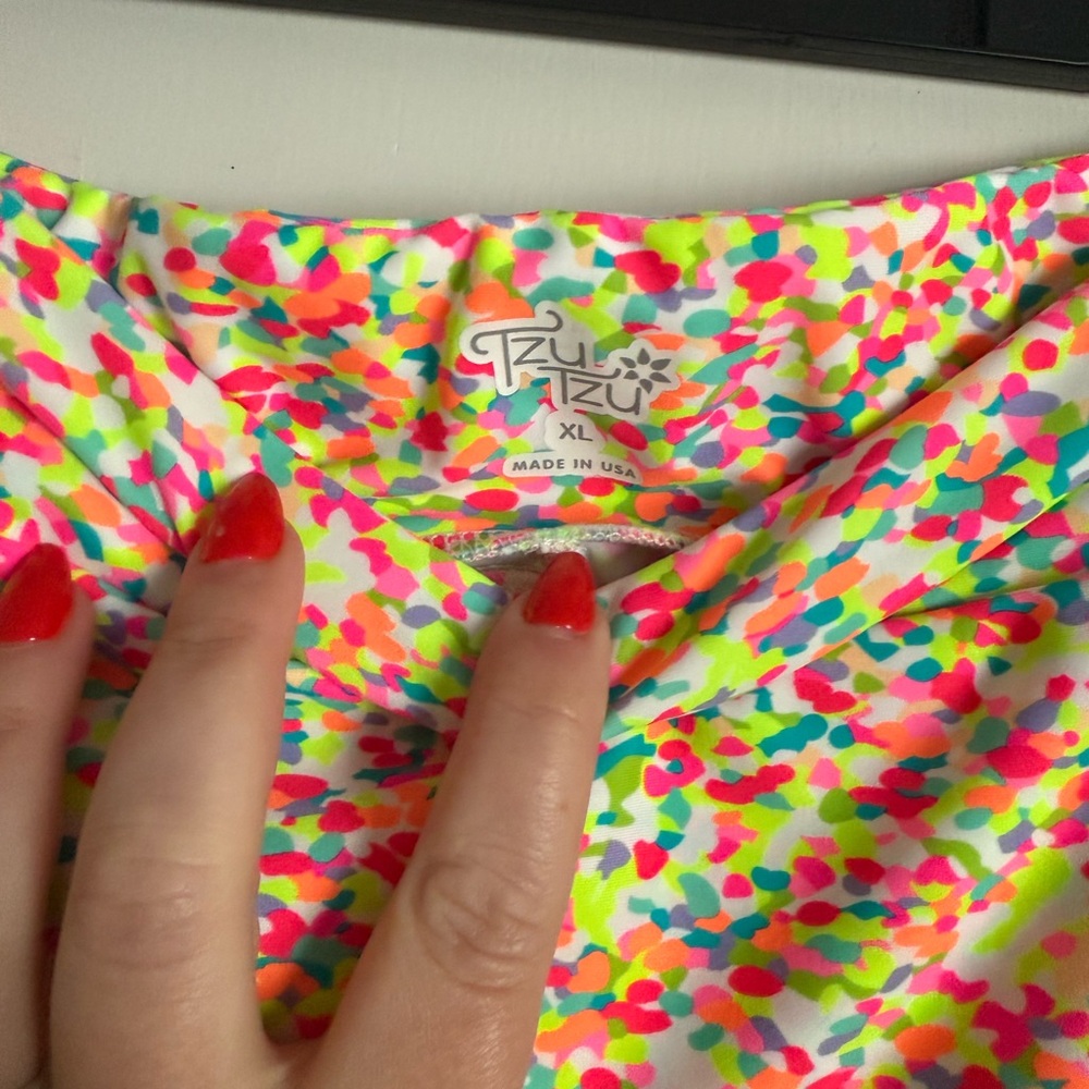 Tzu Tzu Neon Confetti Print Mini Skirt - Picture 3 of 5